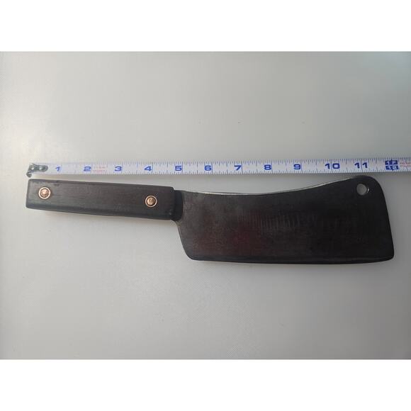 Vintage Butcher Meat Cleaver Wood Handle, 12" Overall, 7” Blade 11oz UNBRANDED - Picture 7 of 10